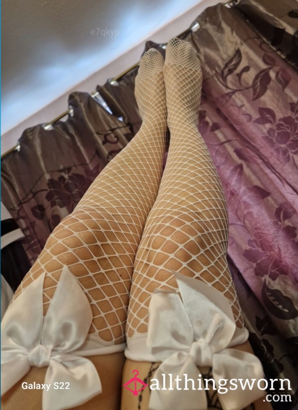 Pretty White S**y Fishnets