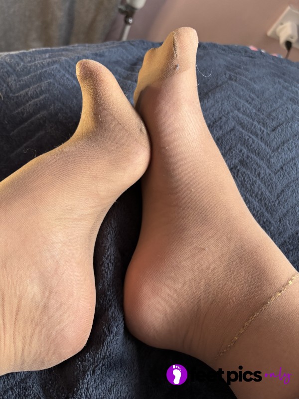 Pretty Toes Encased In Tan Nylon