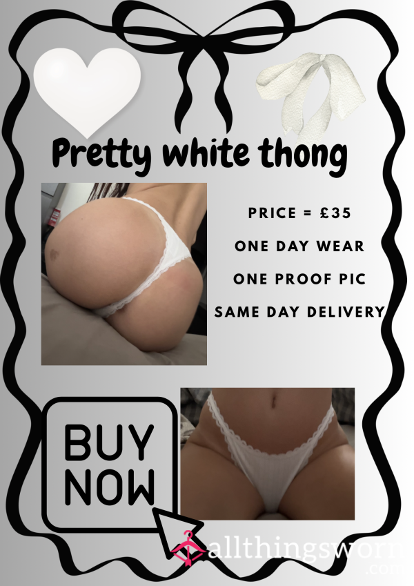 Pretty White Thong