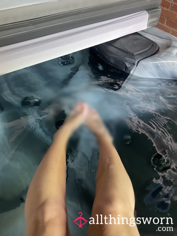 Pretty White Toenails Feet In Hottub Pics