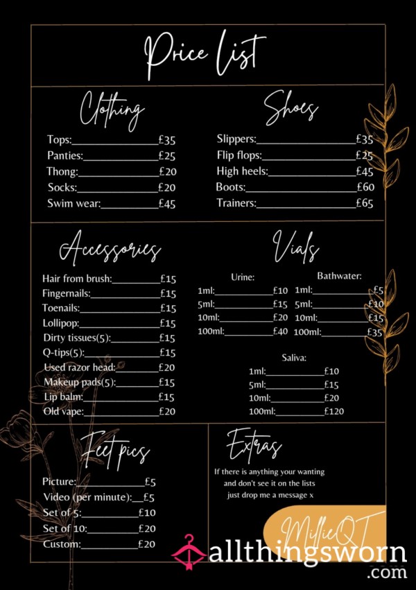 Price List 😉