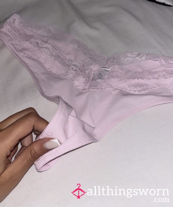 Princess Panties - Pink Satin Lace - Cotton Gusset