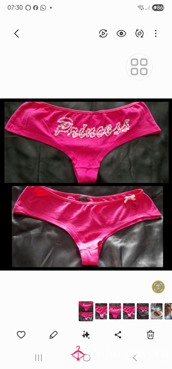 👑 Princess Past - Pink Worn Knickers 👑