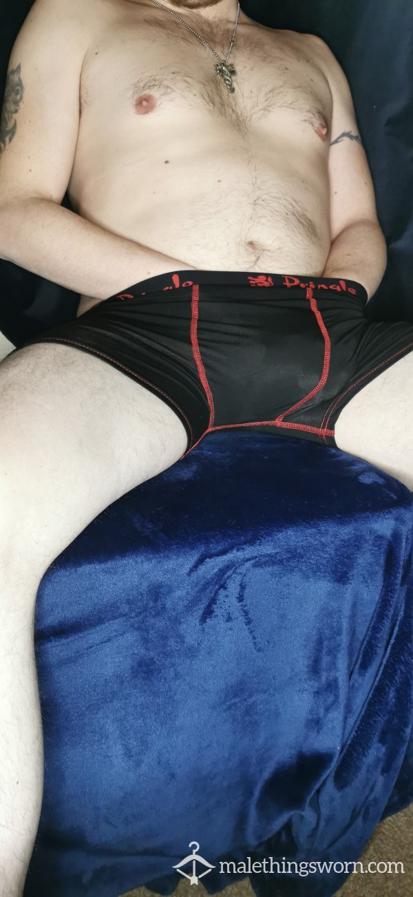Pringle Bamboo Black Boxers With Red Band