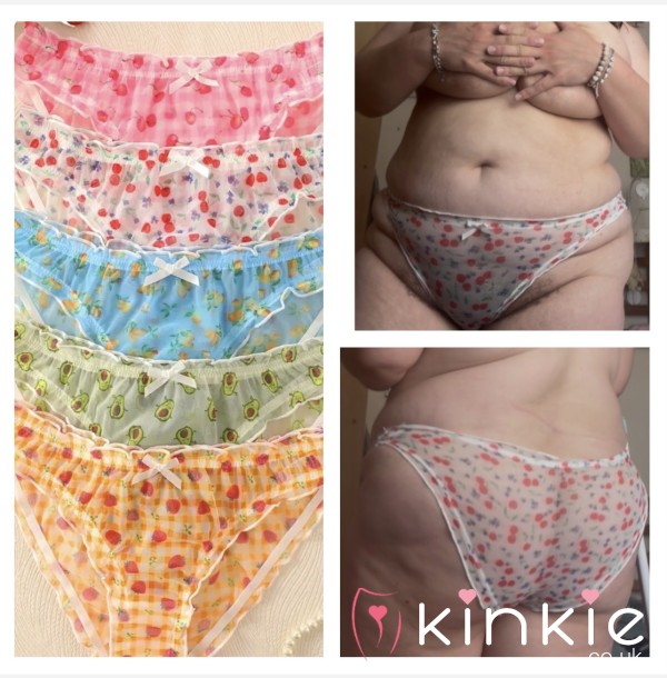 Printed Fruit And Veg Mesh Panties