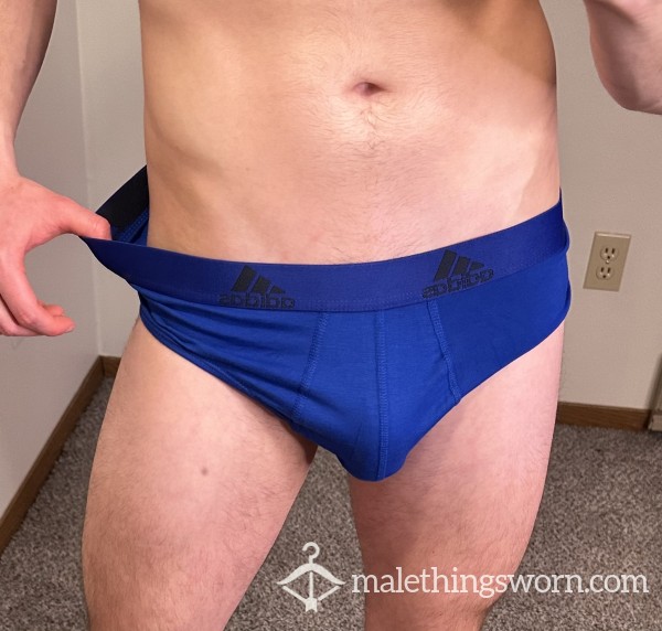 (SOLD) Private C*mrag: Soaked Adidas Briefs (W/ Video Receipts)