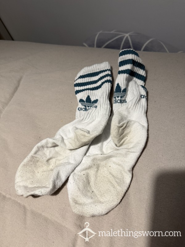 £20 - Well Worn Smelly White Adidas Socks (size 10 Feet)