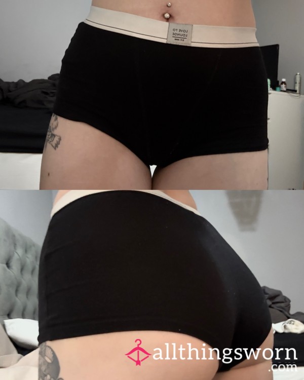 £25 - 48 Hour Wear | Black Boxer Shorts (Female) | 95% Cotton - 5% Elastane 🖤