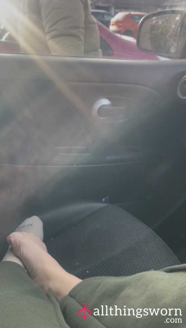 Public Car Park, Foot Play, JOI, Countdown, CEI, Soft Humiliation. Socks To Bare Foot. (4m24s). £2