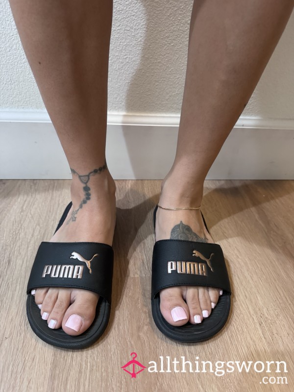 Puma Black Slides