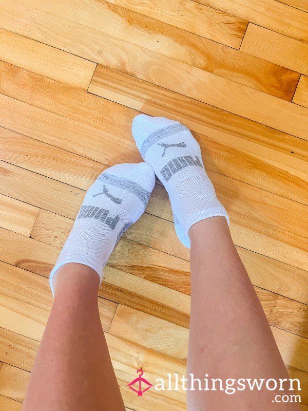 Puma Low-ankle Socks - White And Grey 🩶
