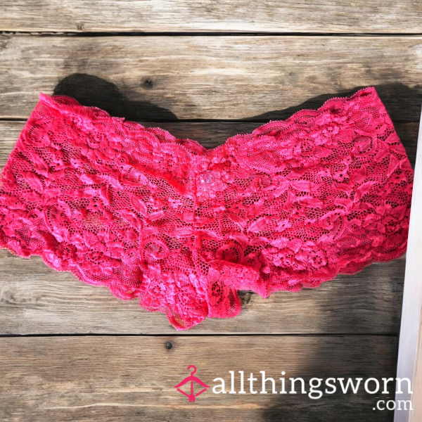 PUNGENT PINK LACE BOY SHORTS 🌸: 48HR RAW Ebony  ESSENCE 🔥