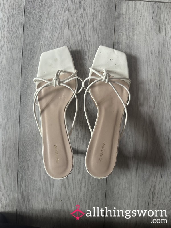 Pure But Naughty - Worn White Heels