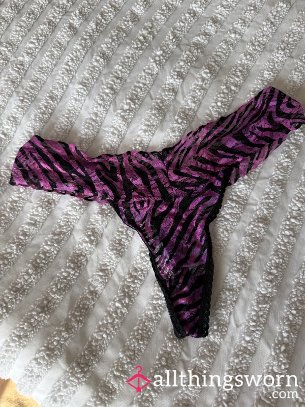 Purple And Black Thong