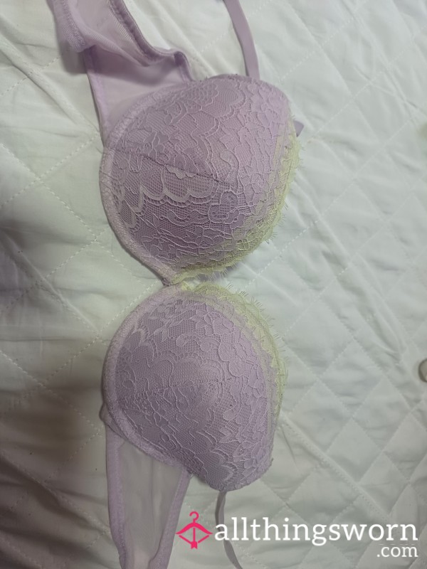 Purple And Green Push Up Bra