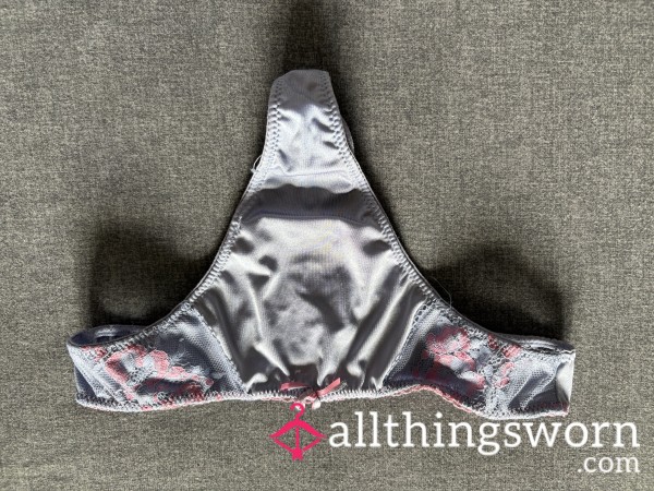 Purple And Pink Satin And Lace Thongs