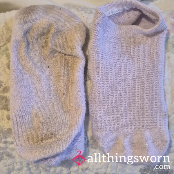 Purple Ankle Socks Worn.