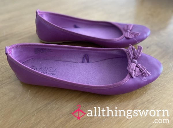 Purple Ballet Flats Worn And Loved