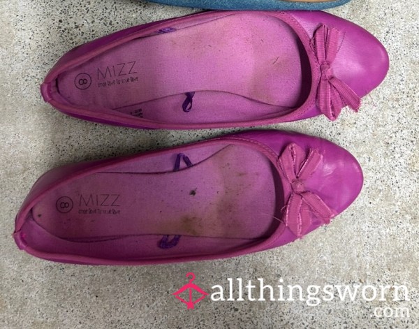 Purple Ballet Flats Worn And Loved