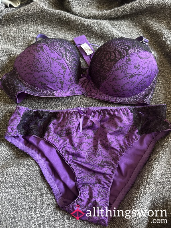 Purple & Black Matching Set