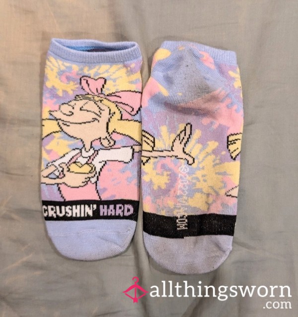Purple Cartoon Ankle Socks