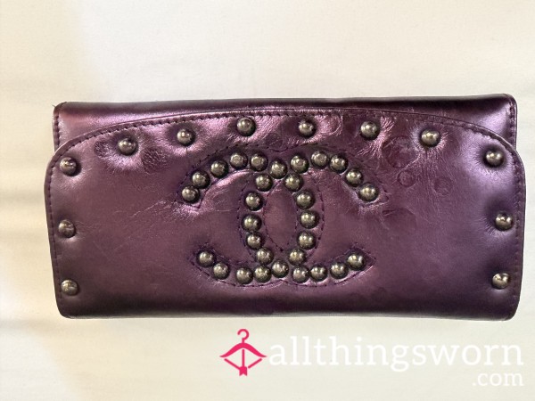 Purple Chanel Clutch Wallet