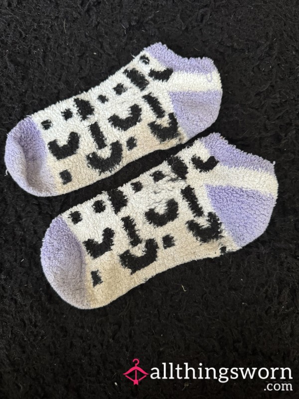 Purple Cheetah Print Fuzzy Socks 💜🐆