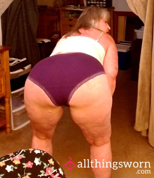 Purple Cotton High Waist Brief