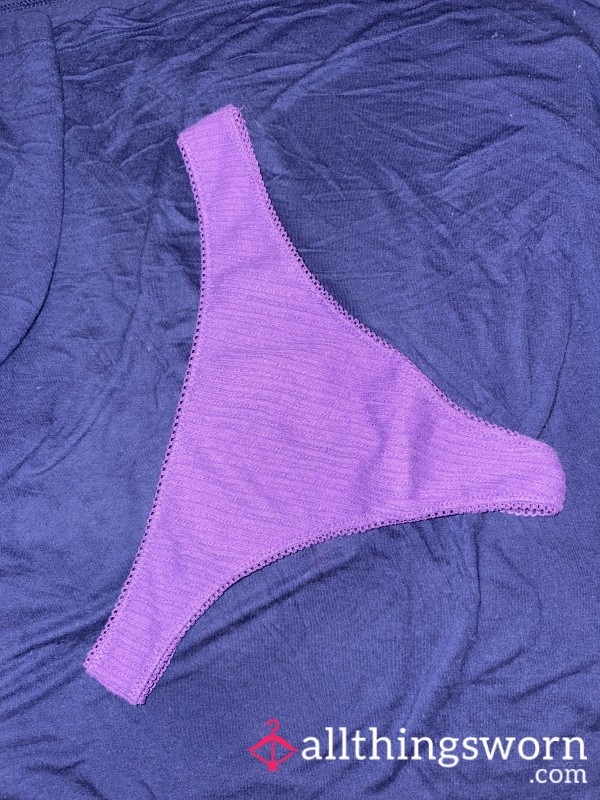 Purple Cotton Thong