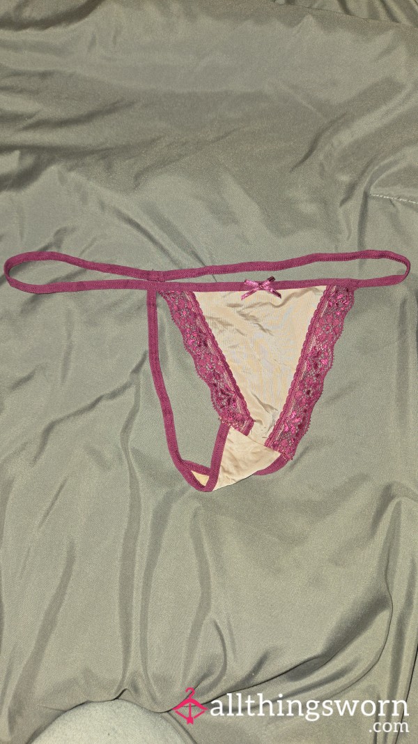 💋 Purple & Cream Lace G-string 💋