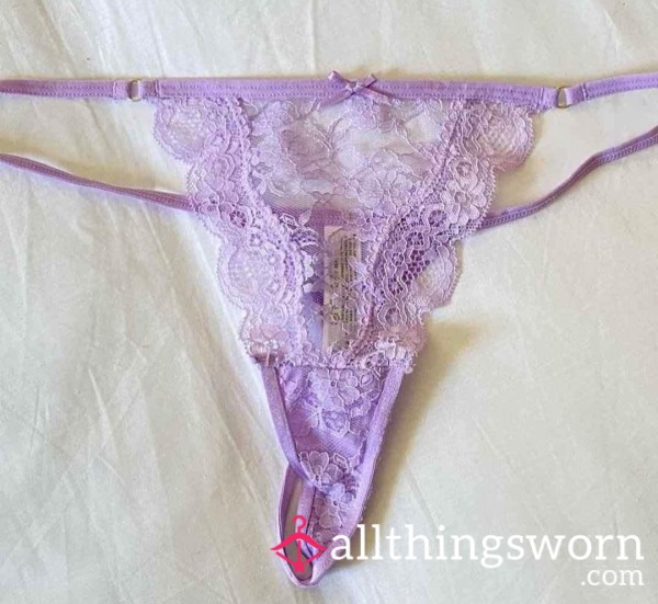 Purple Creamy Worn Thong
