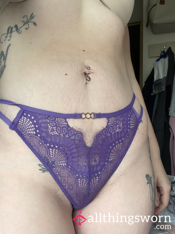 Purple Cut Out Thong