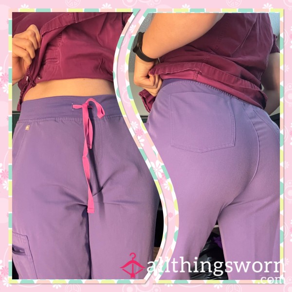 Purple Fig Scrub Pants