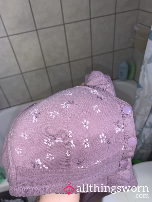 Purple Flor*l Bra