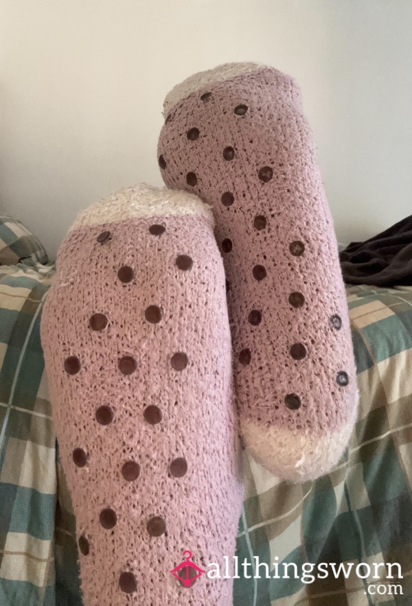 Purple Fluffy Grippy Bed Socks - Ready To Wear