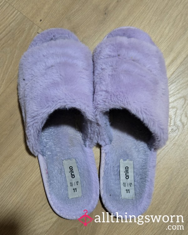 Purple Fluffy Slippers