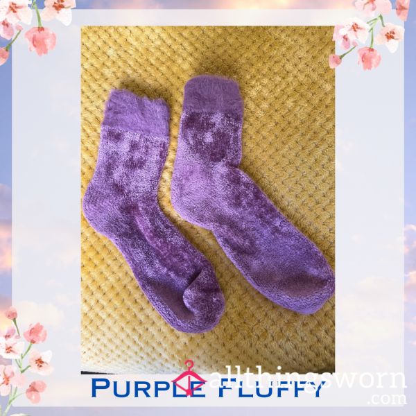 Purple Fluffy Socks 🦄 2 Day Wear + 1 Workout Included - £15 😈 Longer Wears And International Shipping Available 🌍