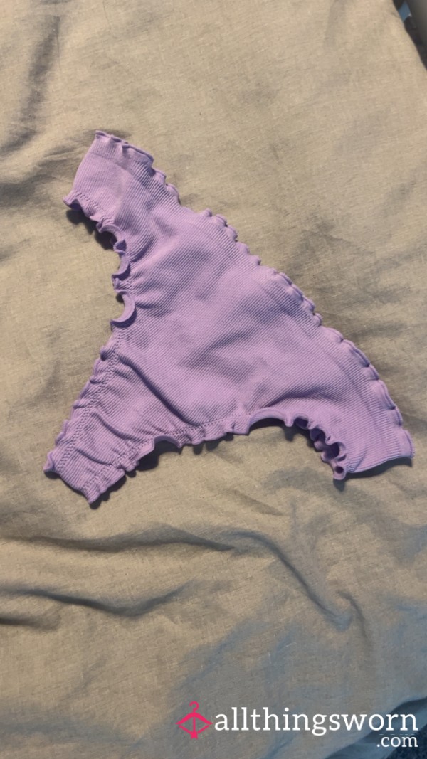 Purple Frill Thong-24hr Wear