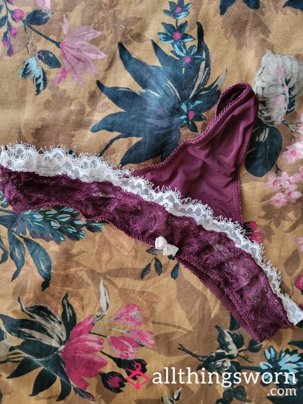 Purple Frilly Thong