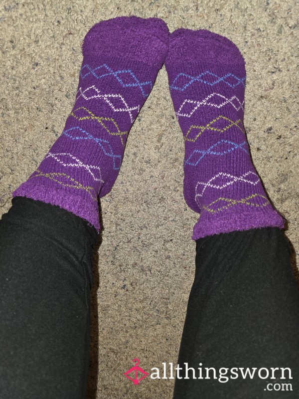 Purple Fuzzy Socks