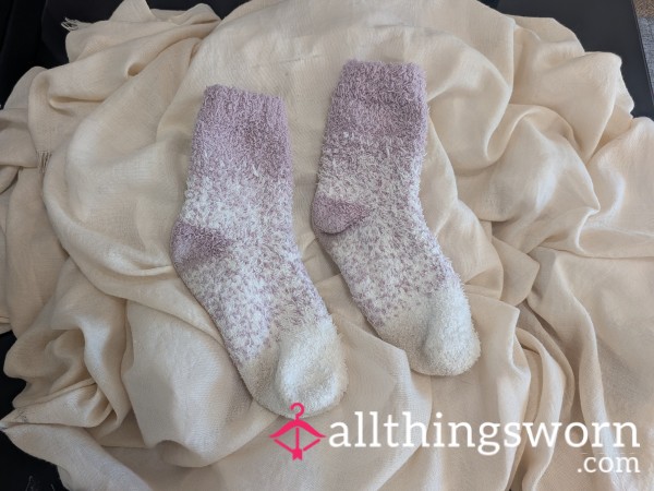 Purple Fuzzy Socks