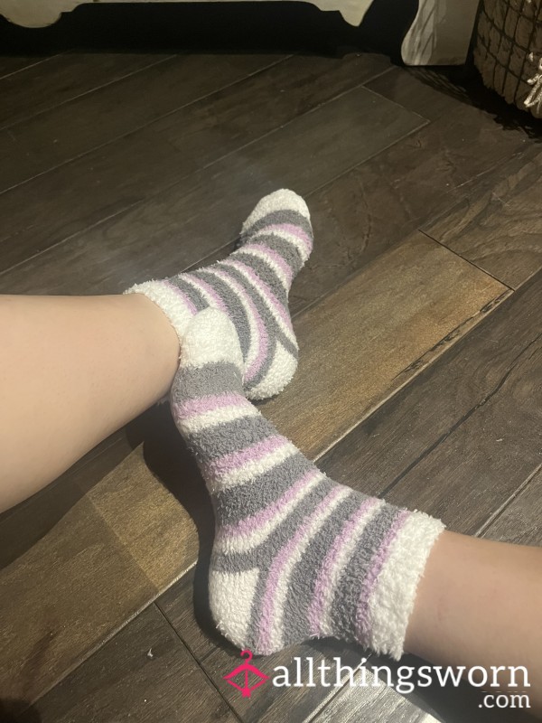 Purple Fuzzy Socks
