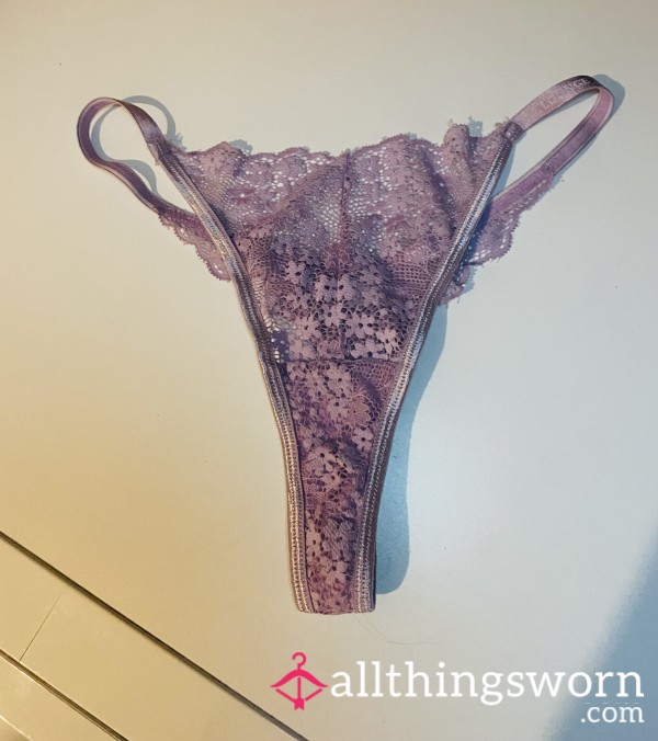 Lounge Purple G String Lace Knickers