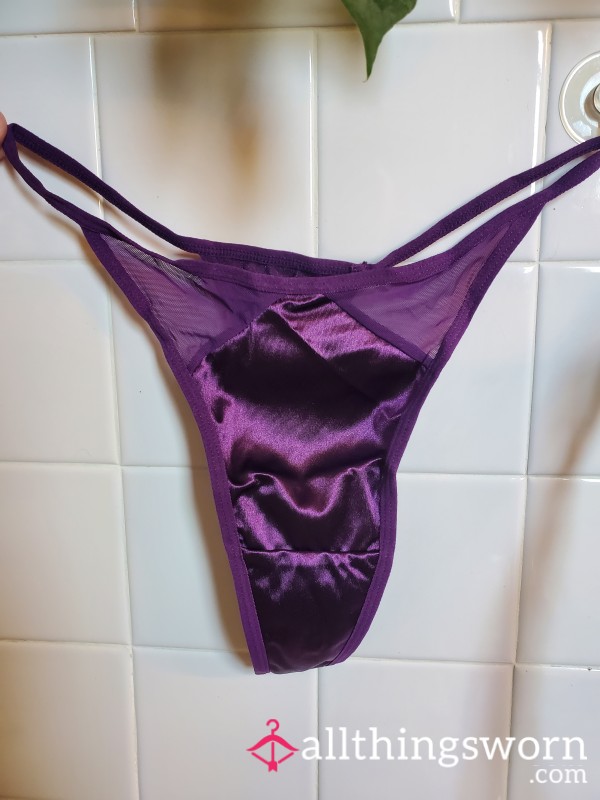 Purple G-string Thong Sz Medium Worn 24 Hours