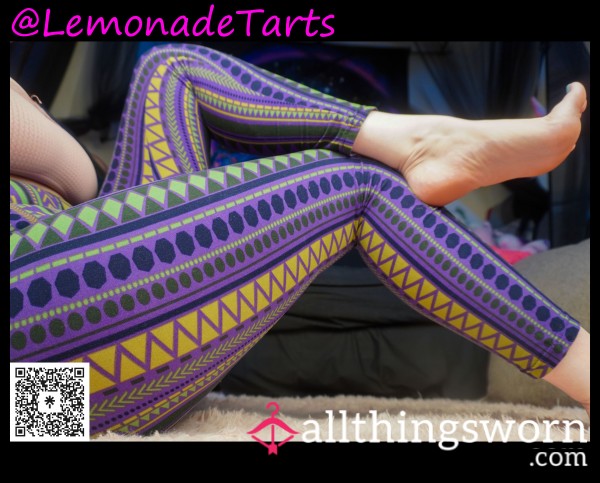 PURPLE GEOMETRIC (YOGA PANTS LISTING #1)