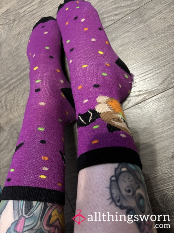 Purple Halloween Socks