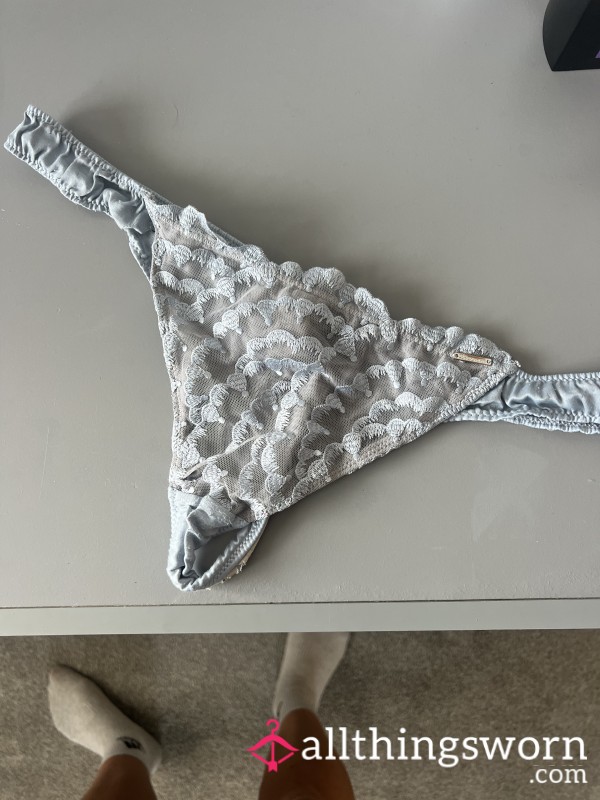 Purple Lace And Sheer Thong