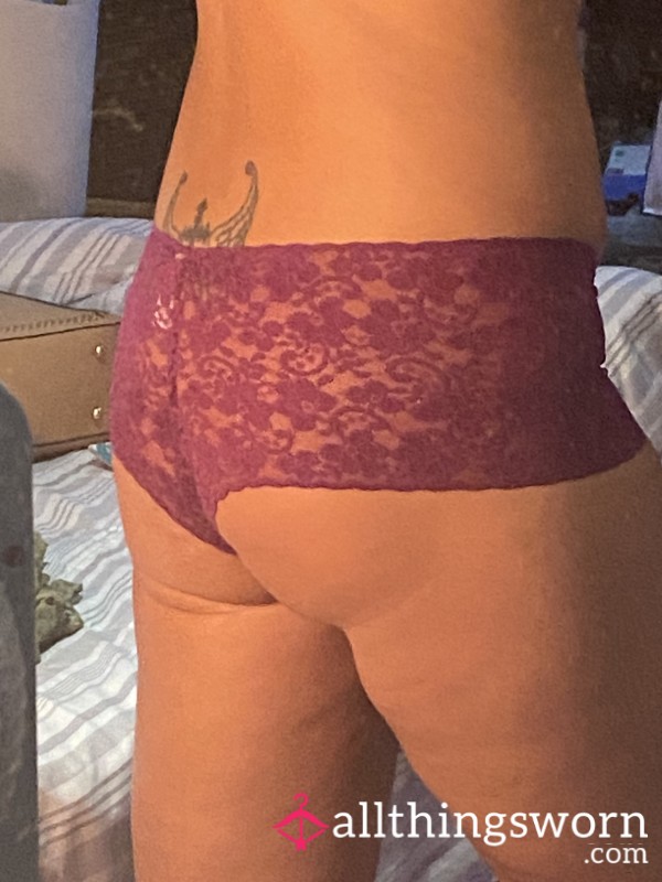 Purple Lace Booty Shorts