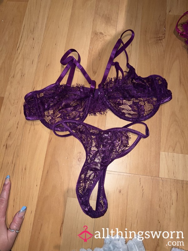 Purple Lace Bra &panties Set