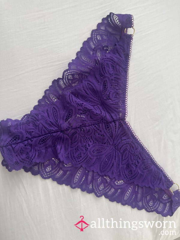 Purple Lace High Legged Panties